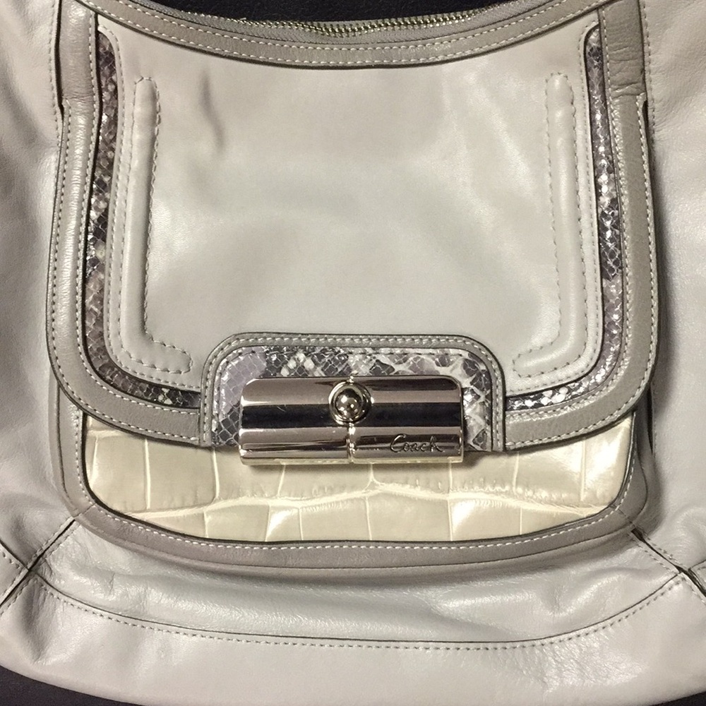Coach gray leather bag!